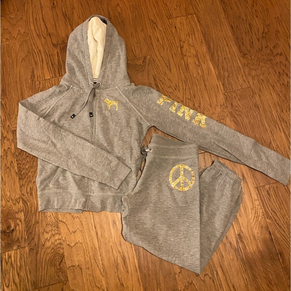 Victoria Secret Pink grey sweatsuit - Picture 2 of 2